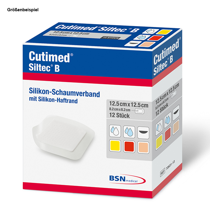Cutimed Siltec B Schaumverband 7,5 x 7,5 cm, steril (12 Stck.)