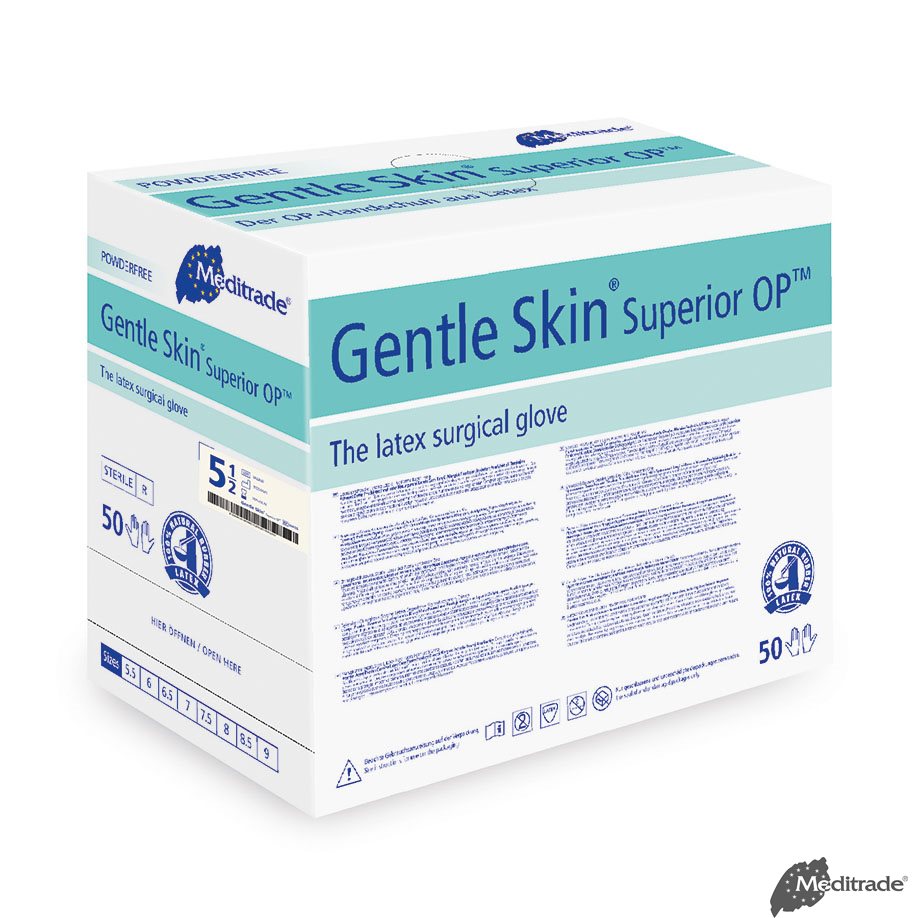 Gentle Skin Superior OP-Handschuhe Latex, PF, steril, Gr. 5,5 (50 Paar)
