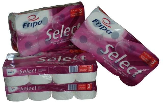 Fripa - Toilettenpapier select, 3-lagig, (6 Pack à 8 x 250 Bl.)