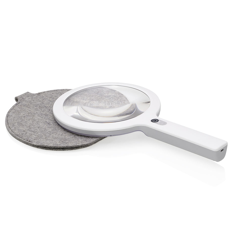 LED-Handlupenleuchte reinweiß OPTICLUX Hand 10-2 UV Bundle (Wood-Licht)inkl. Tisch-/Wandladestation