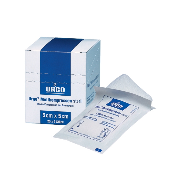 Urgo Mullkompressen 8-fach steril, 5 x 5 cm (25x2 Stck.)