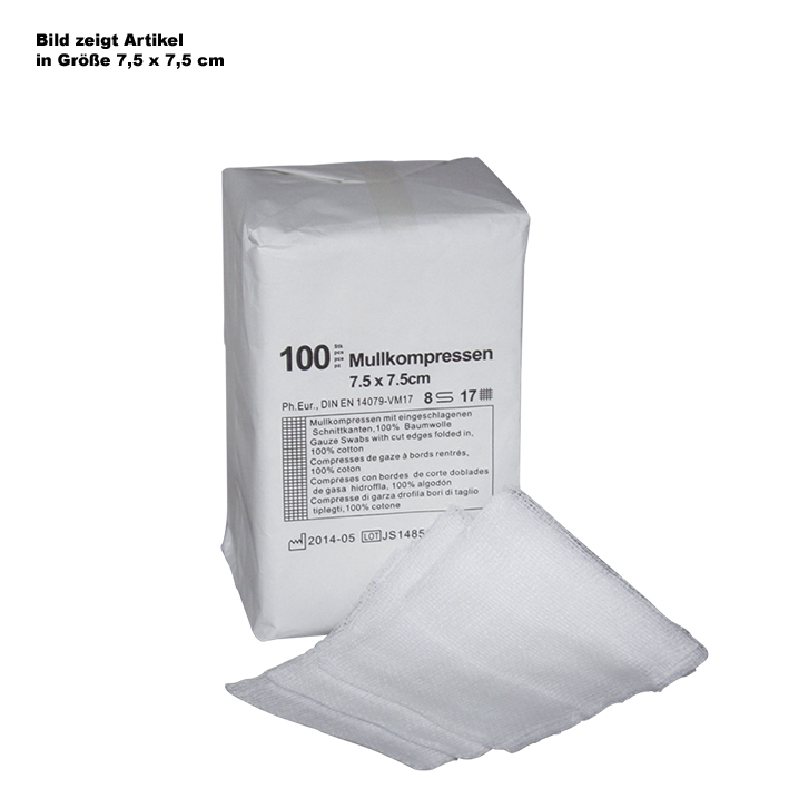 miro-mullkompressen 8-fach, unsteril, 5 x 5 cm (100 Stck.)