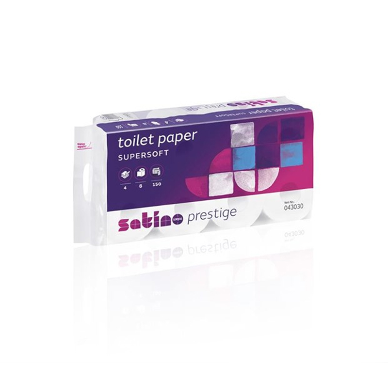 Toilettenpapier Prestige 250 Blatt, 3-lagig, superweicher Zellstoff, hochw., 8 Rollen