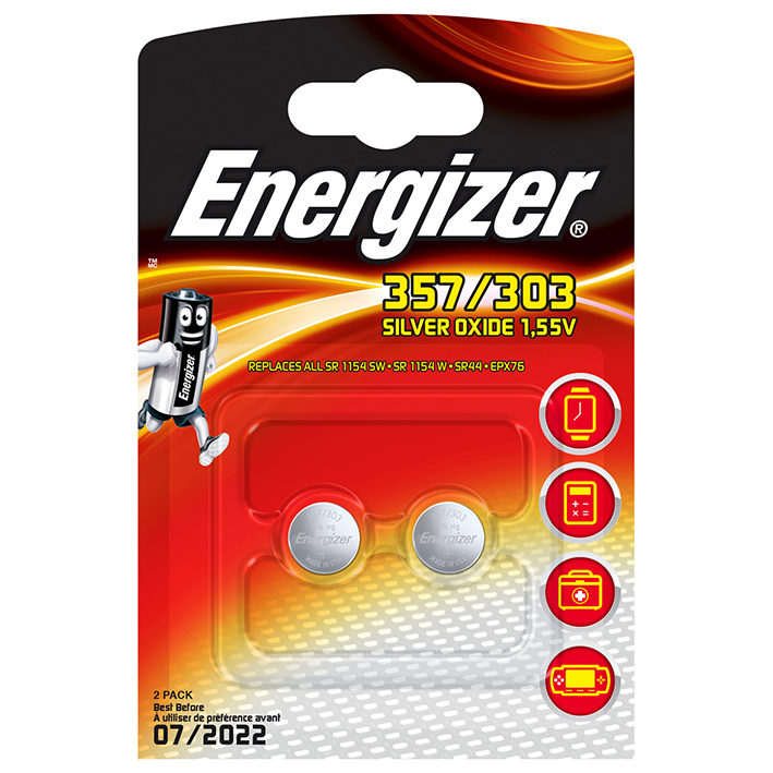 Energizer Spezialbatterien Typ 357/303, 1,55 V Batterien (2er-